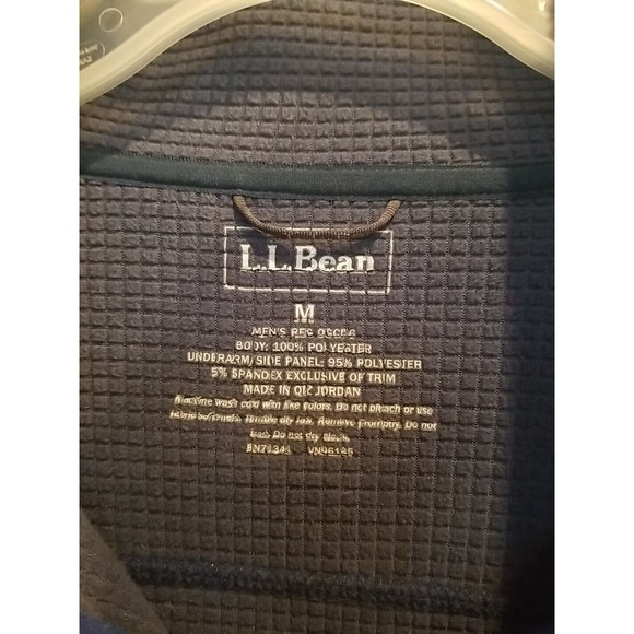 Vtg Mens LL Bean Navy & Gray Full Zip Micro Fleece Jacket , Grey Interior Sz… - Picture 3 of 12